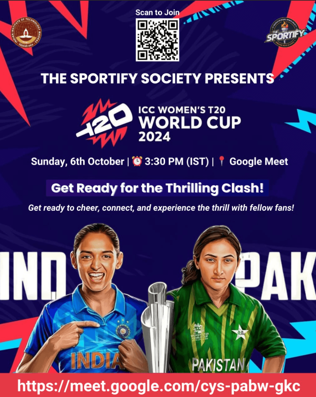 Watch Party - India vs Pakistan (Women's T20 WC)
