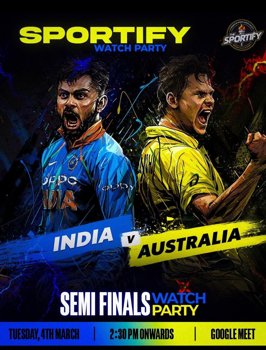 Watch Party - India vs Australia (Champions Trophy Semi Final)